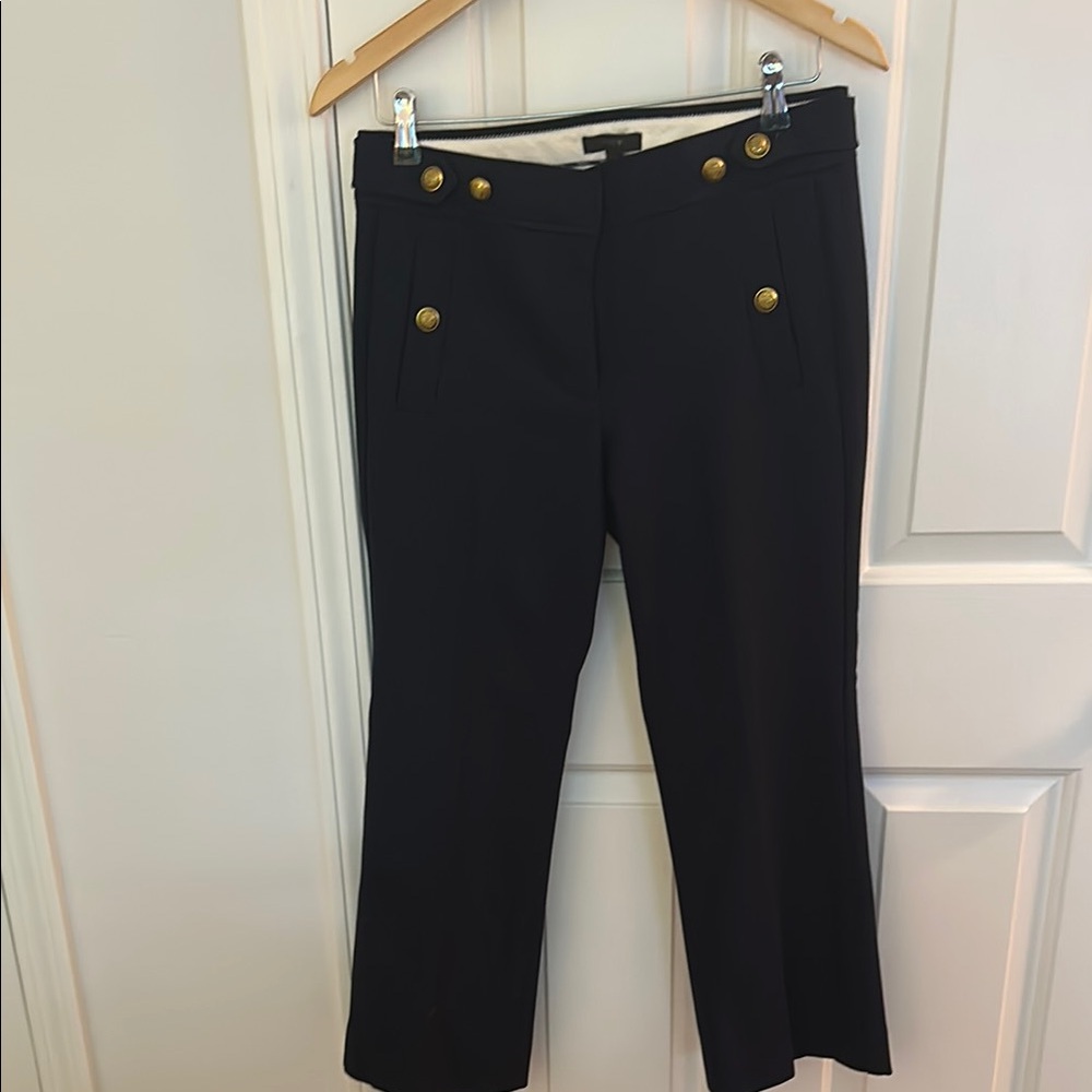 Navy Pants with Gold Buttons
